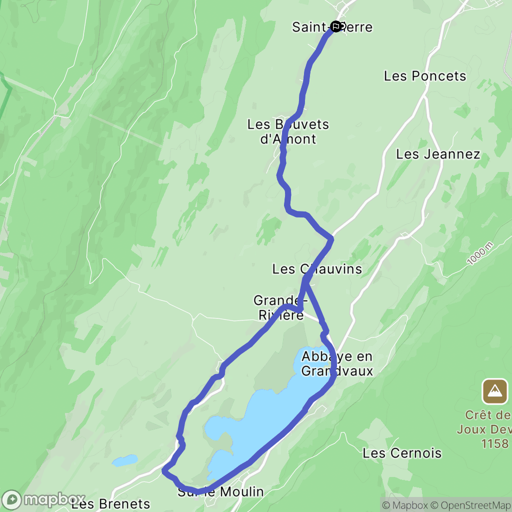 Saint-Pierre : carte du parcours de randonnée - France