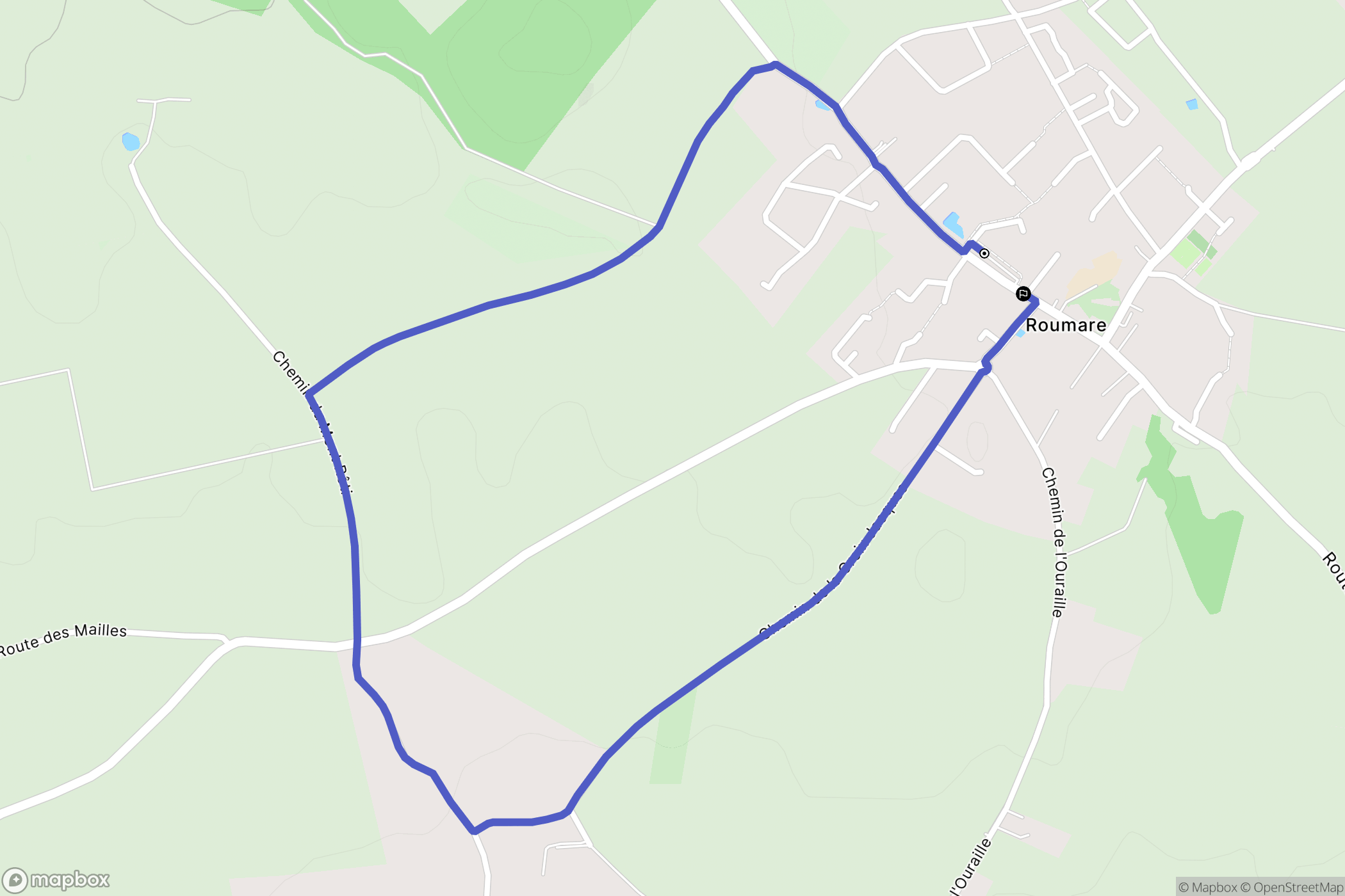 Roumare : carte du parcours de randonnée - France