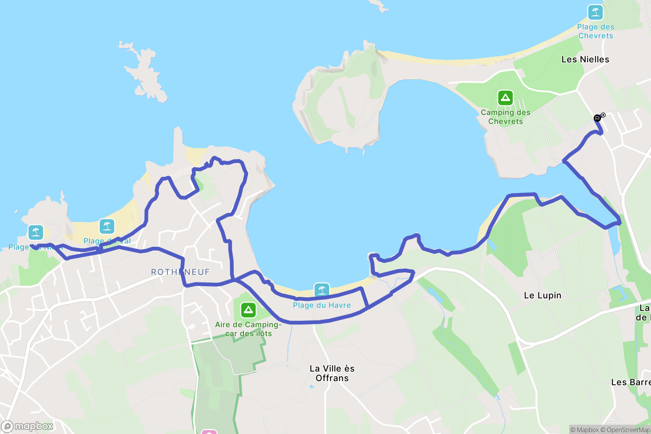 Saint-Coulomb : carte du parcours de randonnée - France