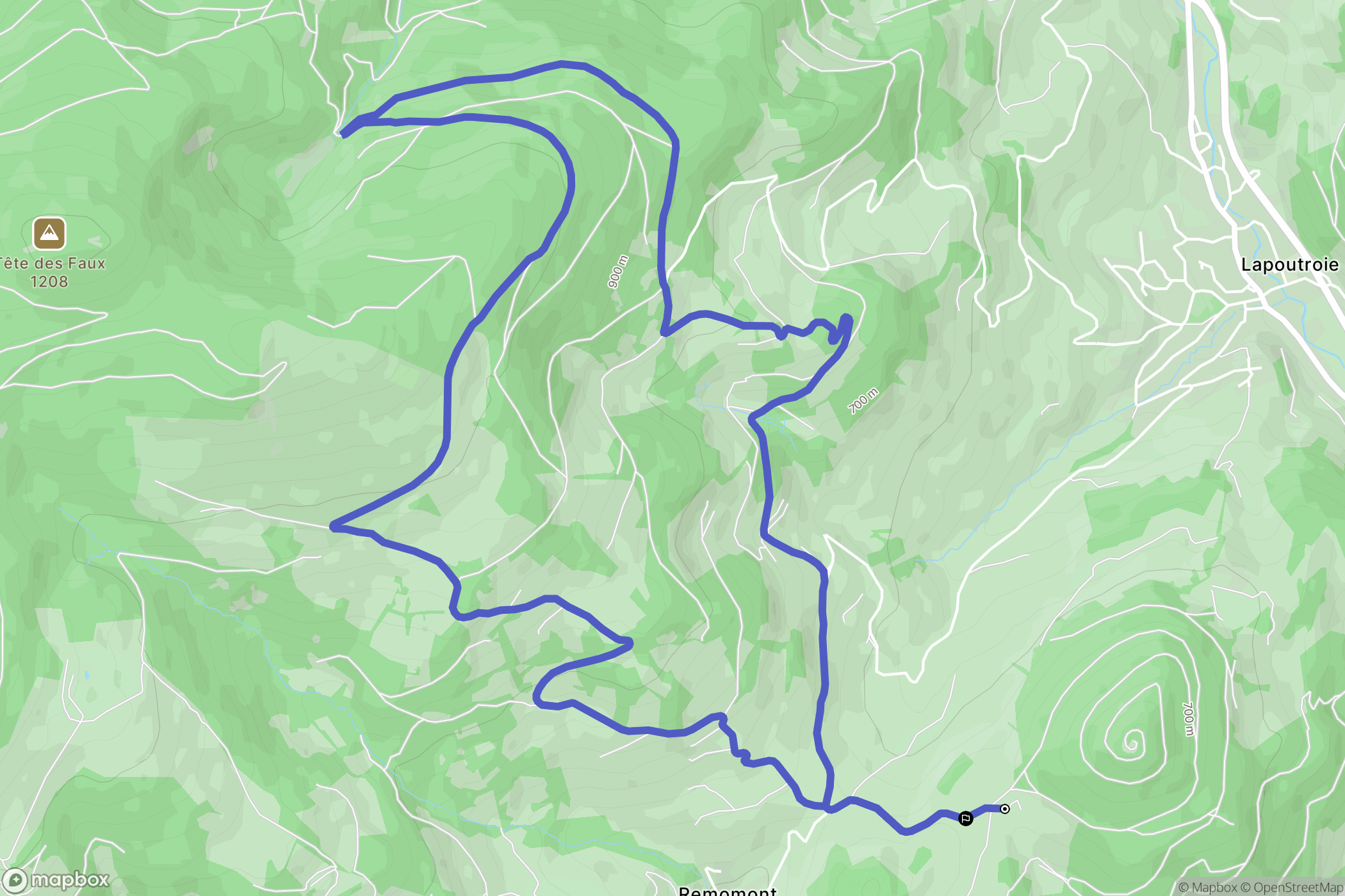 Orbey : carte du parcours de randonnée - France