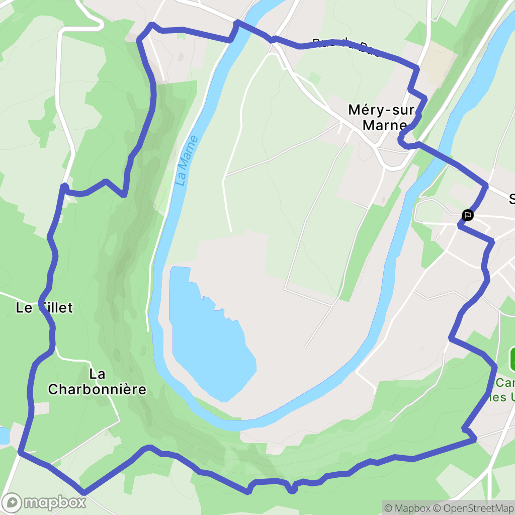 Saâcy-sur-Marne : carte du parcours de randonnée - France