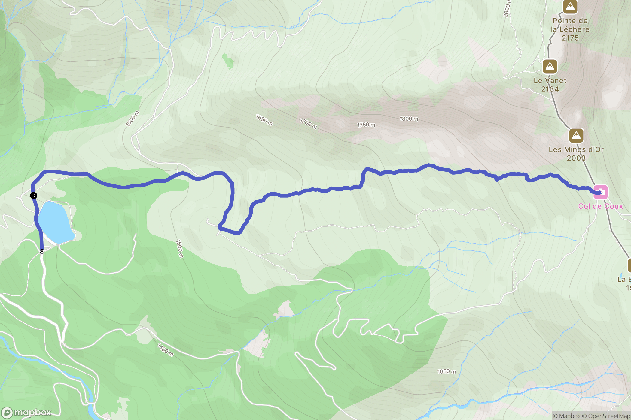 Samoëns : carte du parcours de randonnée - France