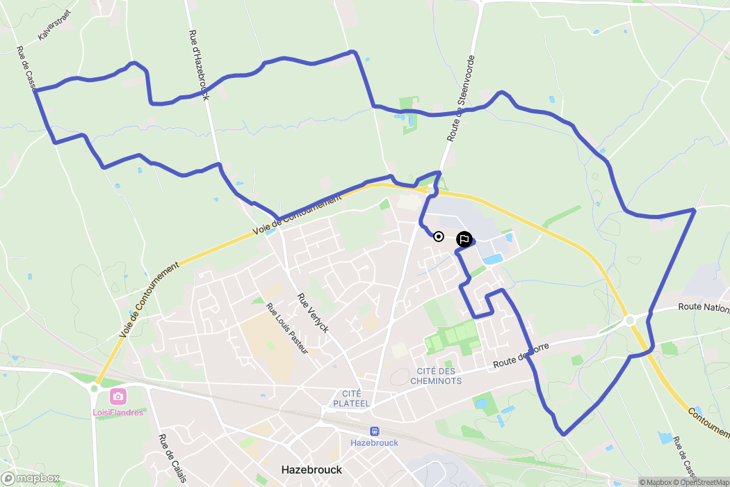 Hazebrouck : carte du parcours de randonnée - France