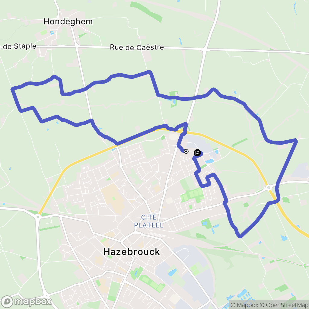 Hazebrouck : carte du parcours de randonnée - France
