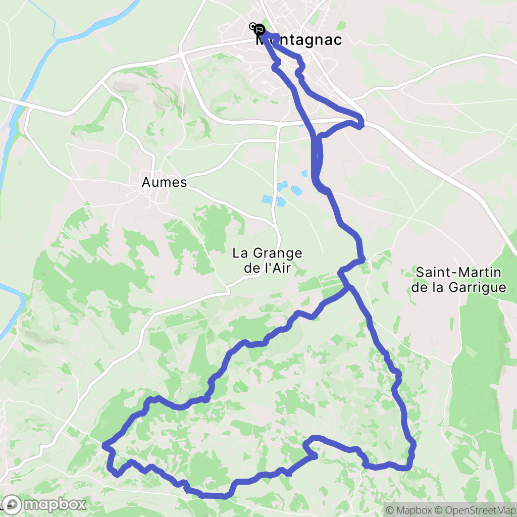 Montagnac : carte du parcours de randonnée - France