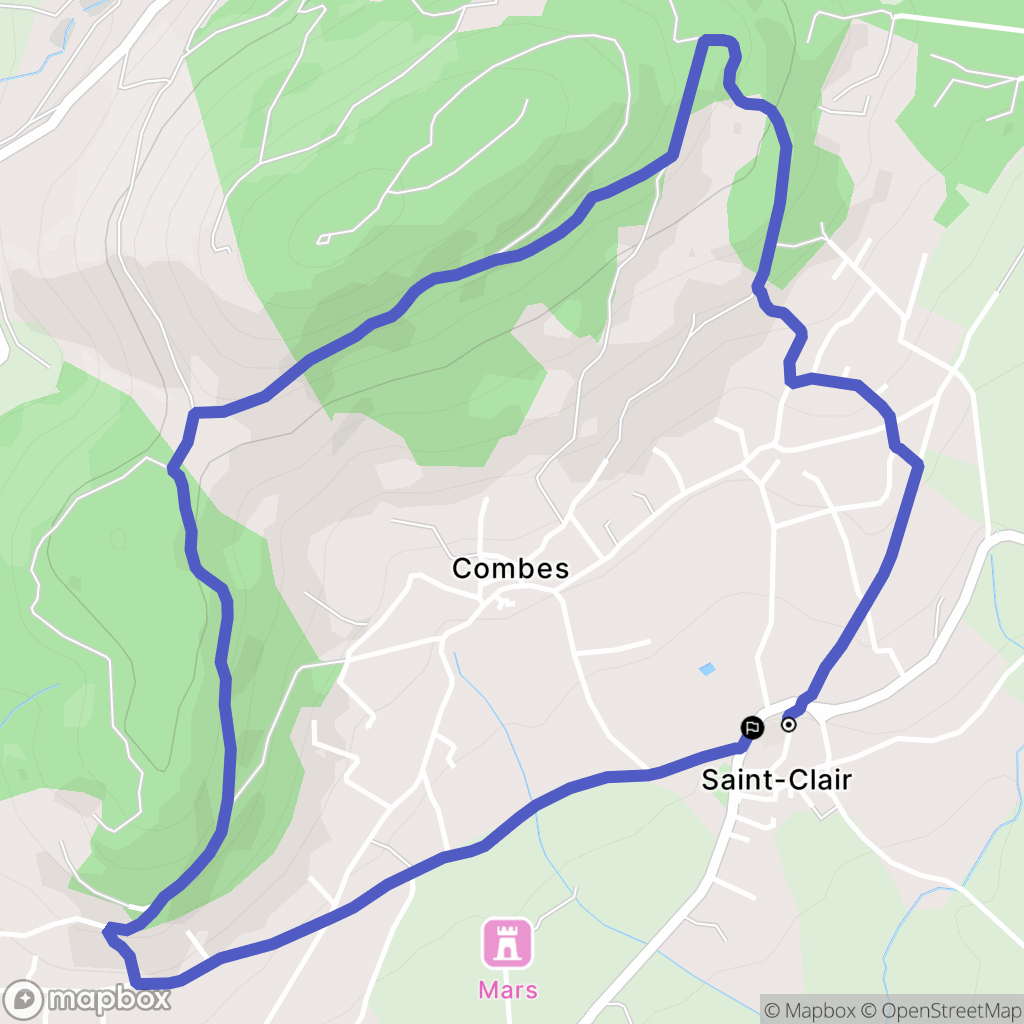 Saint-Clair : carte du parcours de randonnée - France