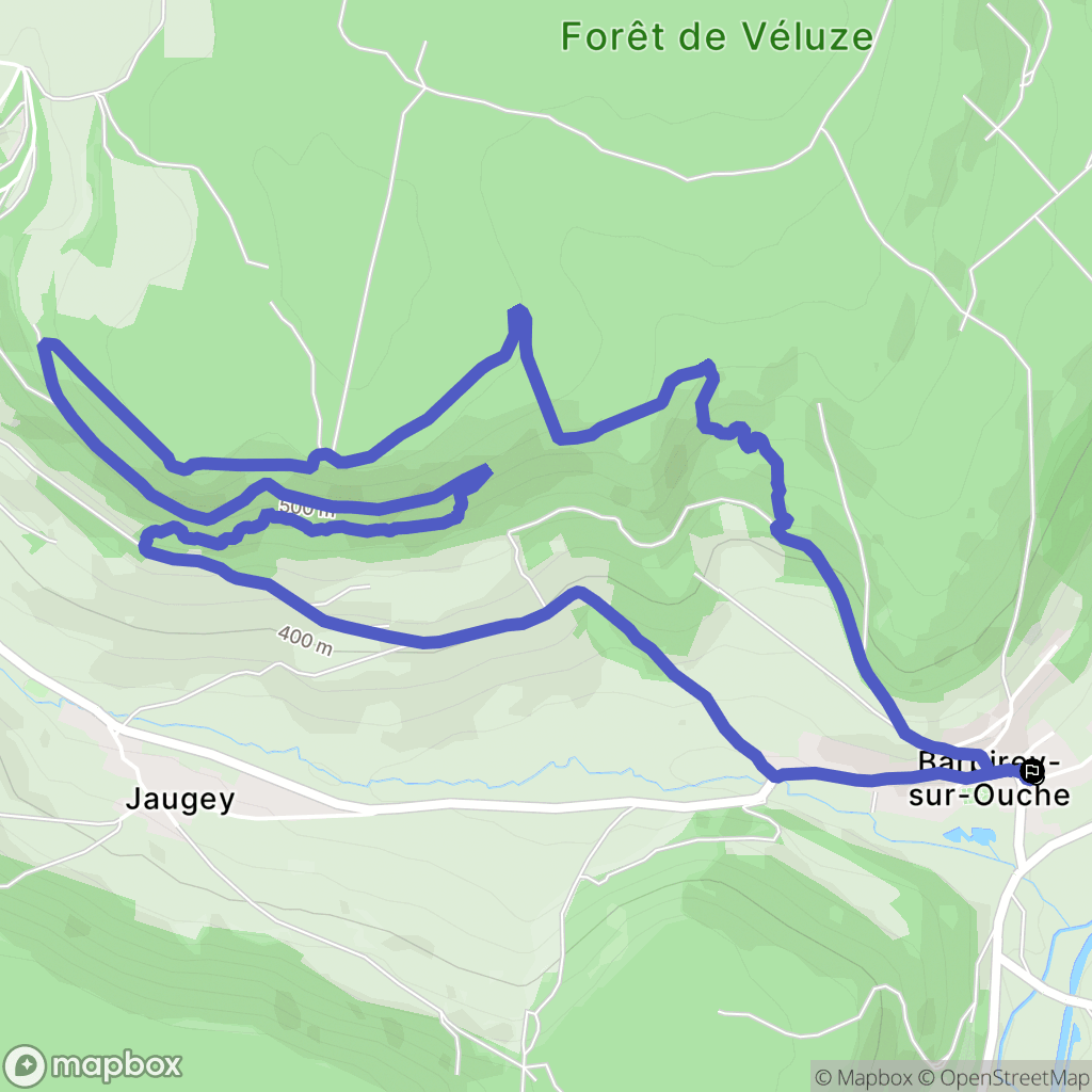 Barbirey-sur-Ouche : carte du parcours de randonnée - France