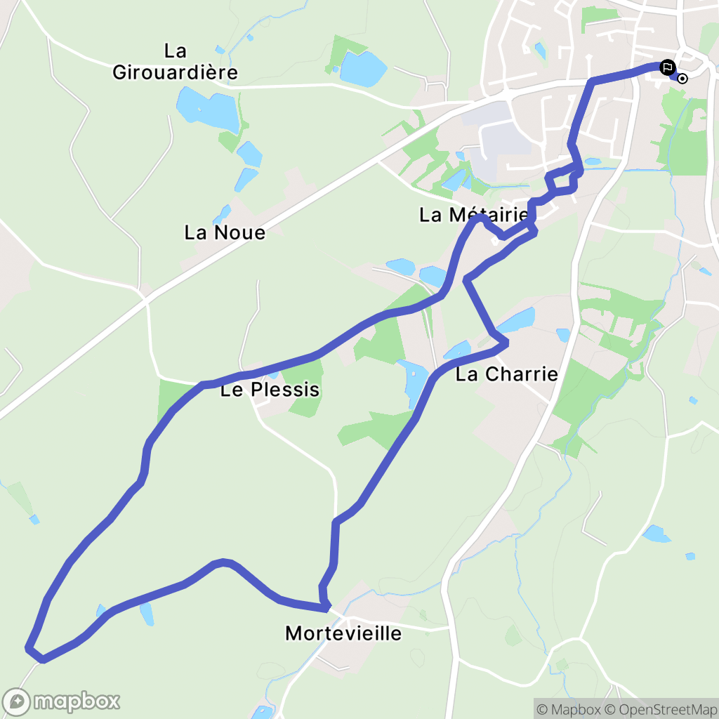 Aubigny-Les Clouzeaux : carte du parcours de randonnée - France