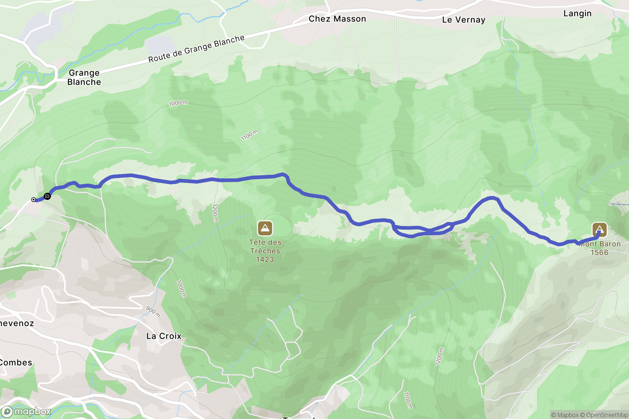 Chevenoz : carte du parcours de randonnée - France