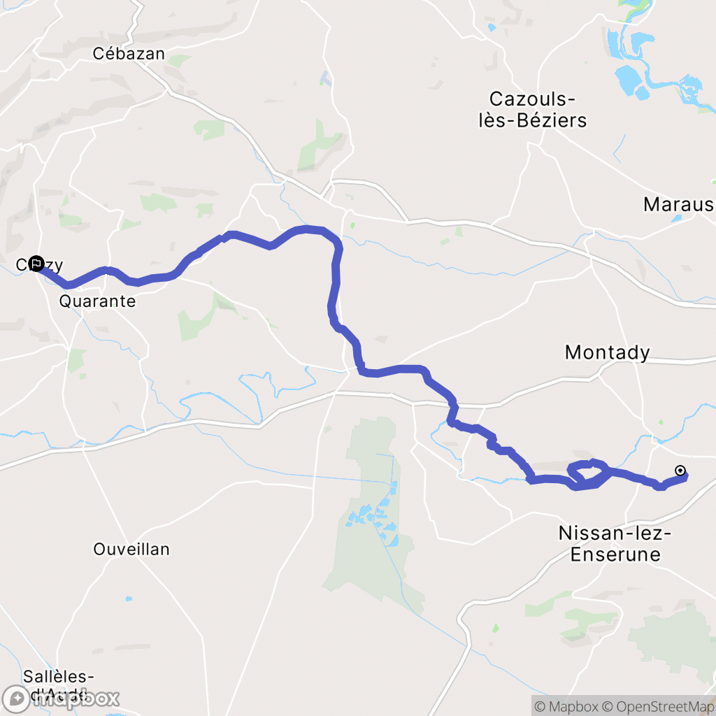 Colombiers : carte du parcours de randonnée - France