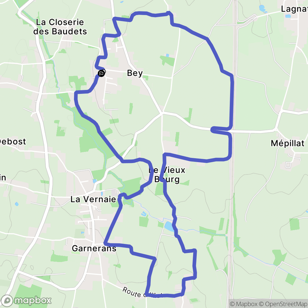 Bey : carte du parcours de randonnée - France