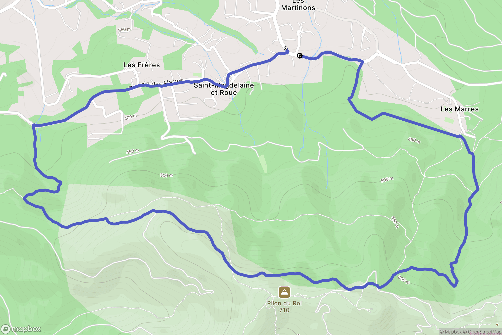 Simiane-Collongue : carte du parcours de randonnée - France