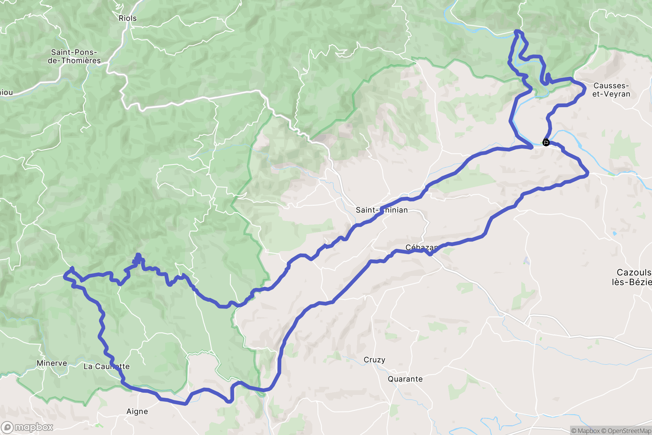 Cessenon-sur-Orb : carte du parcours de randonnée - France