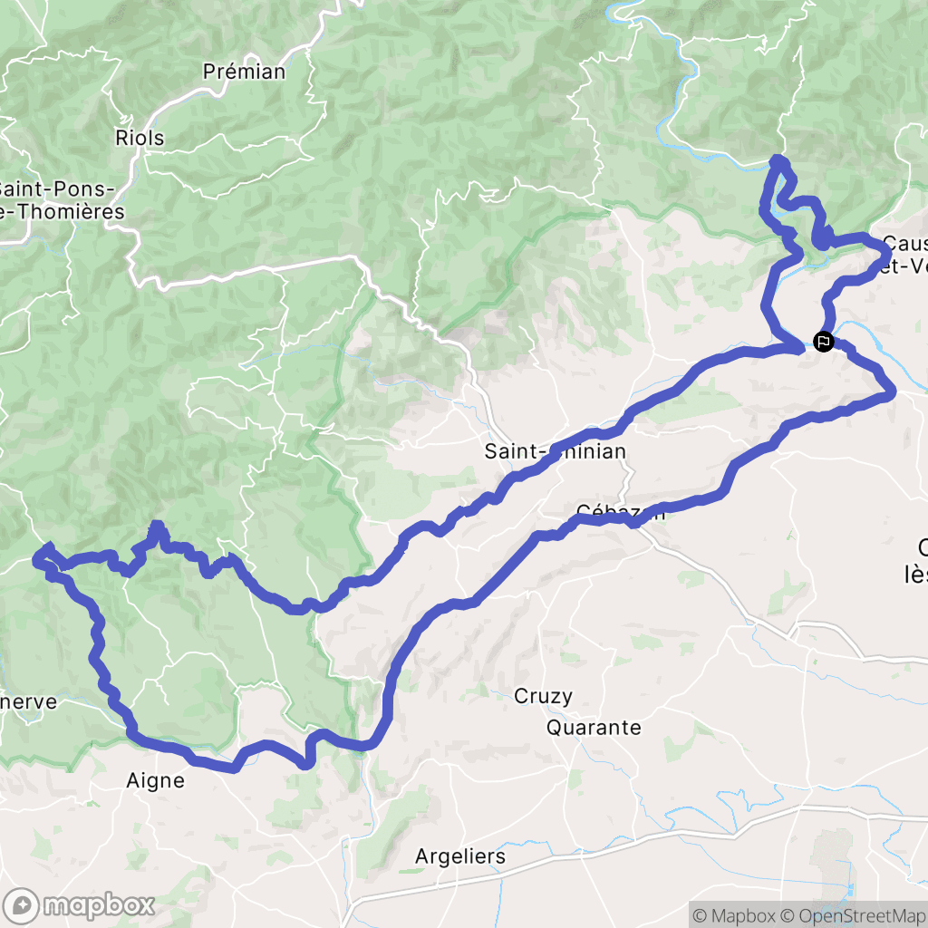 Cessenon-sur-Orb : carte du parcours de randonnée - France