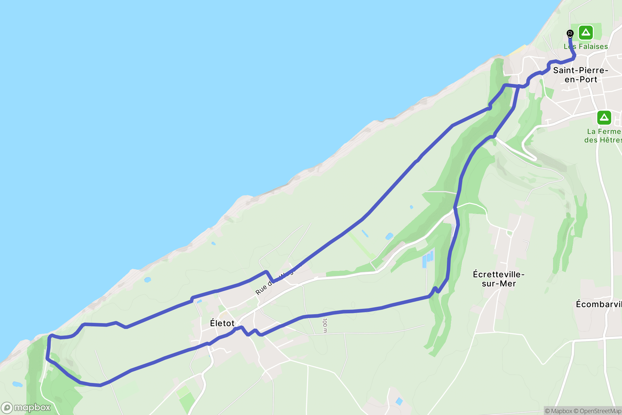 Saint-Pierre-en-Port : carte du parcours de randonnée - France