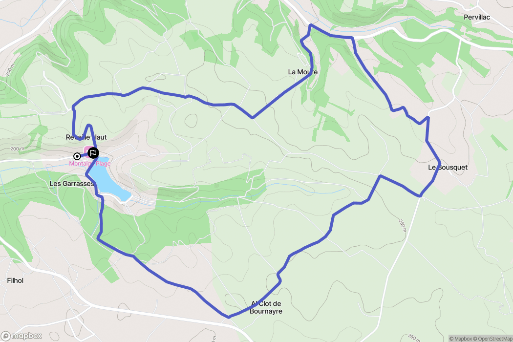 Montaigu-de-Quercy : carte du parcours de randonnée - France
