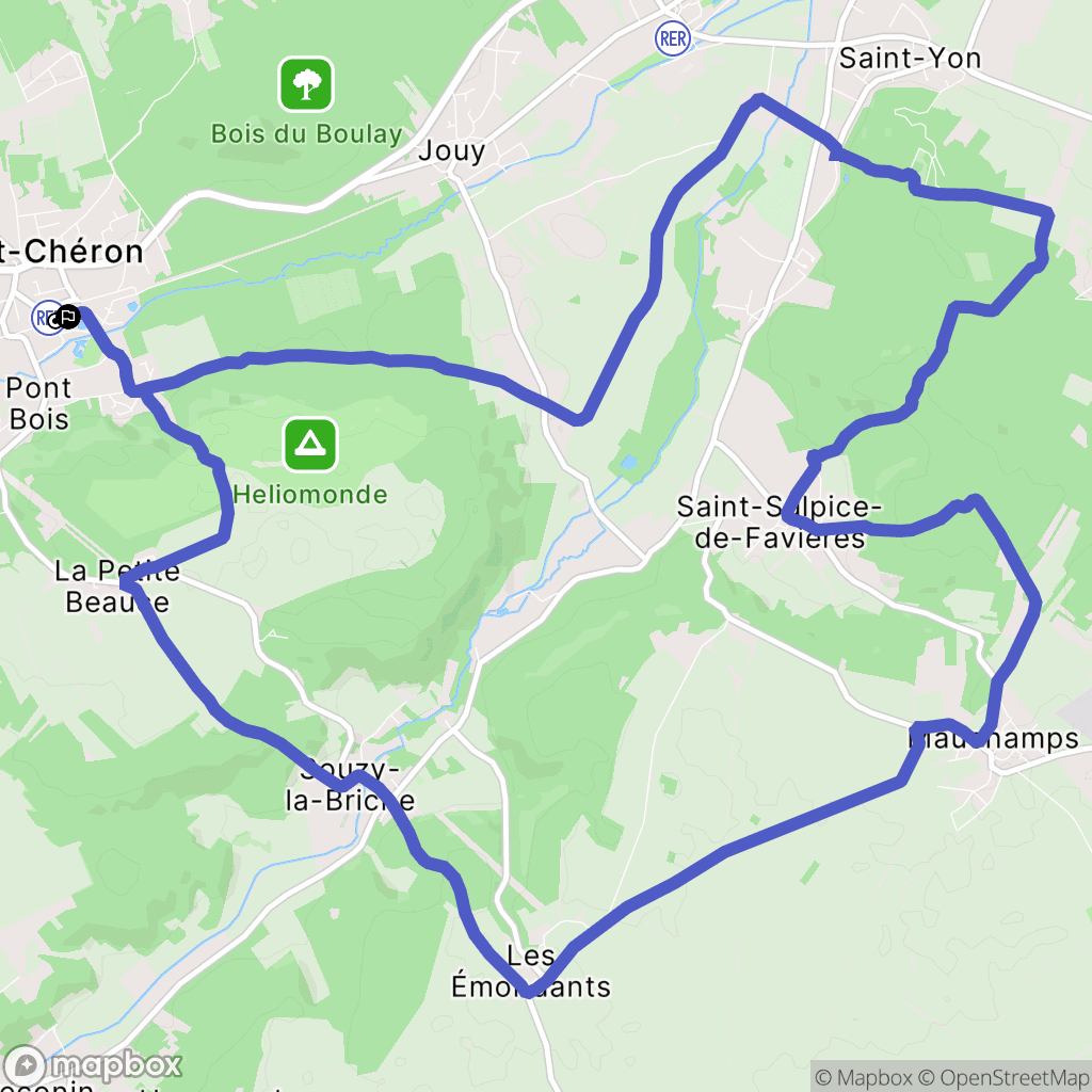 Saint-Chéron : carte du parcours de randonnée - France