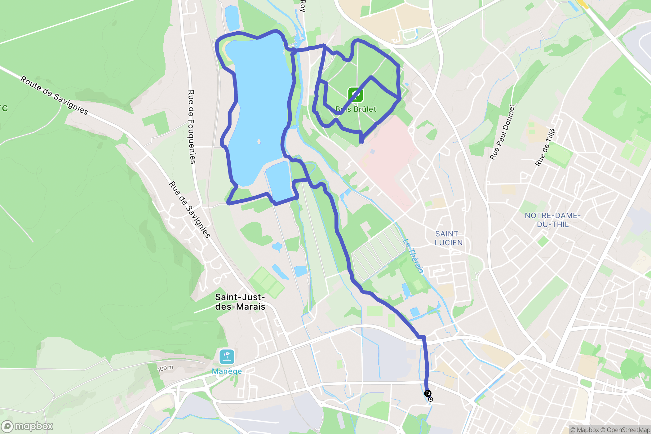 Beauvais : carte du parcours de randonnée - France