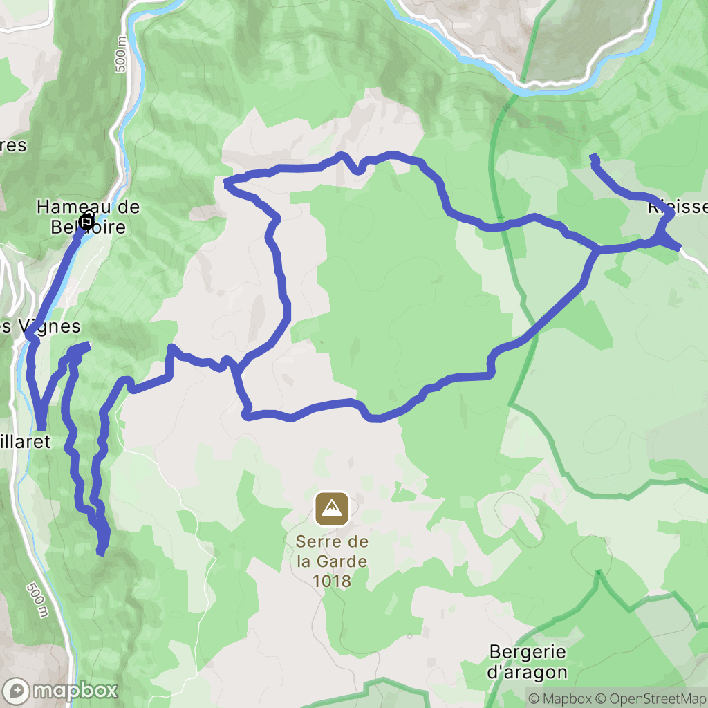 Massegros Causses Gorges : carte du parcours de randonnée - France