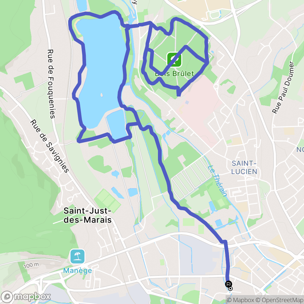 Beauvais : carte du parcours de randonnée - France