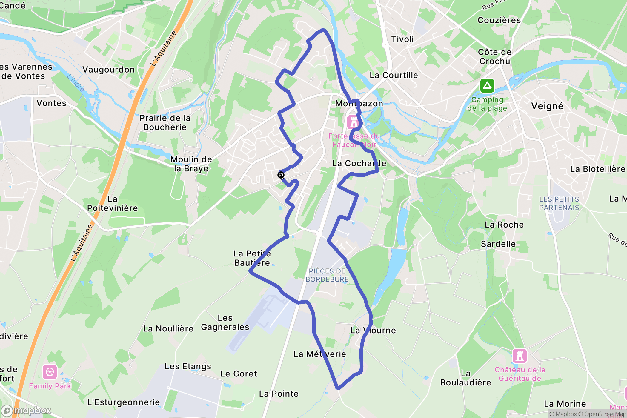 Montbazon : carte du parcours de randonnée - France