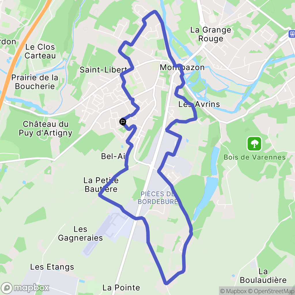 Montbazon : carte du parcours de randonnée - France