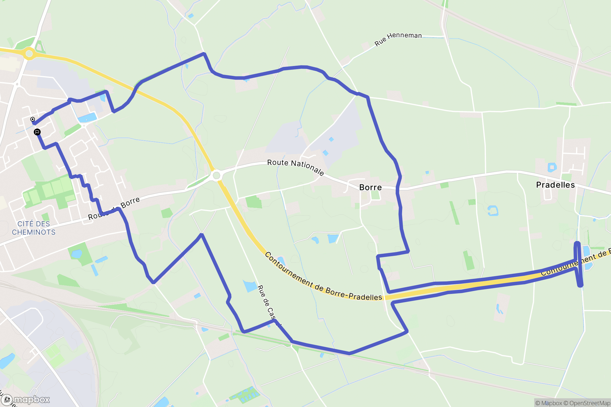 Hazebrouck : carte du parcours de randonnée - France