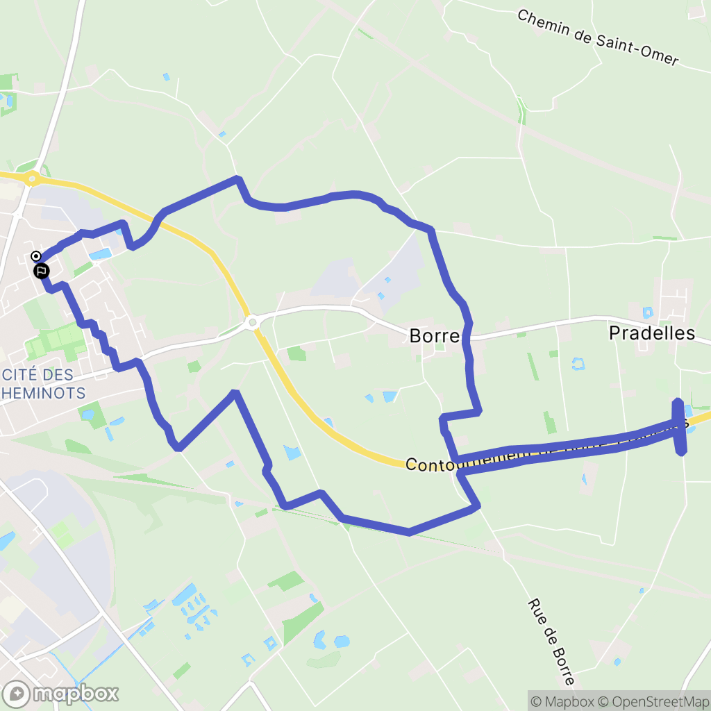 Hazebrouck : carte du parcours de randonnée - France