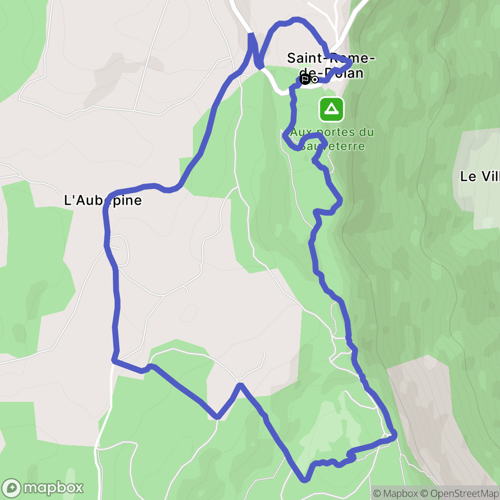 Massegros Causses Gorges : carte du parcours de randonnée - France