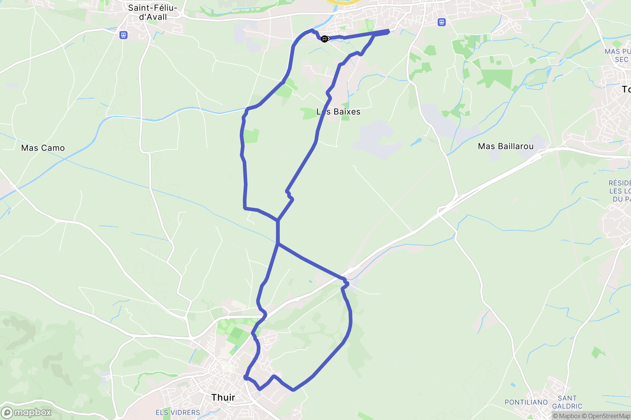 Le Soler : carte du parcours de randonnée - France