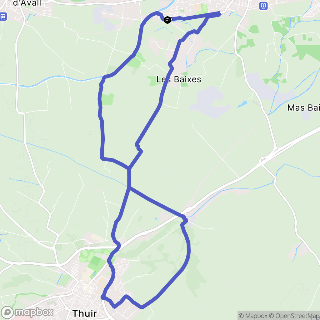 Le Soler : carte du parcours de randonnée - France