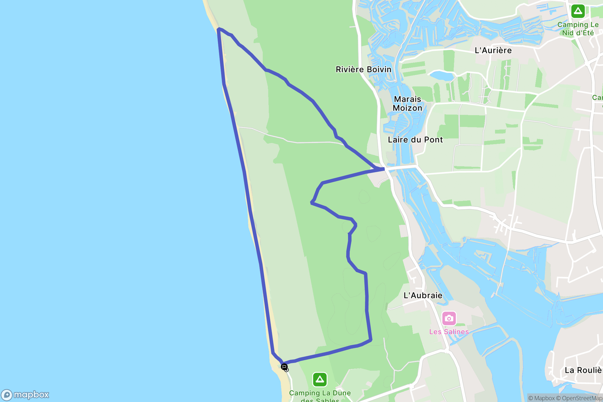 Les Sables-d'Olonne : carte du parcours de randonnée - France