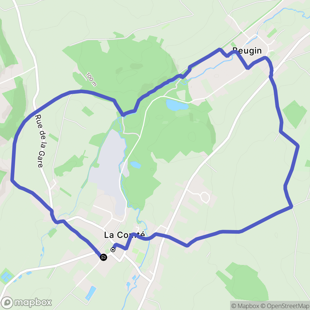 La Comté : carte du parcours de randonnée - France