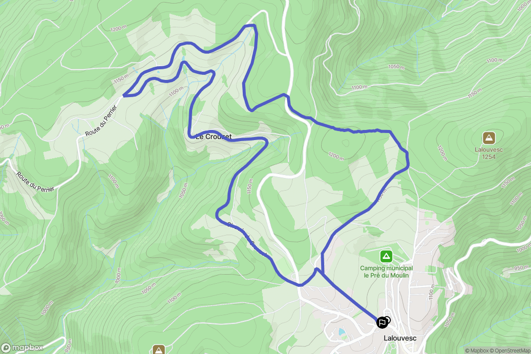 Lalouvesc : carte du parcours de randonnée - France