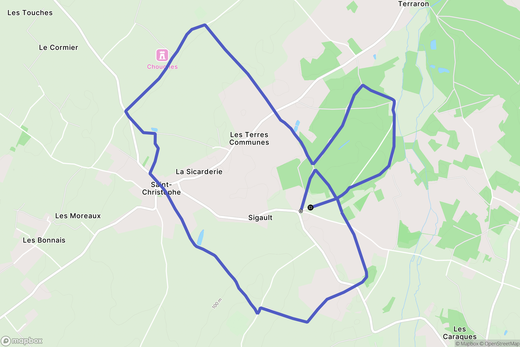 Saint-Christophe : carte du parcours de randonnée - France