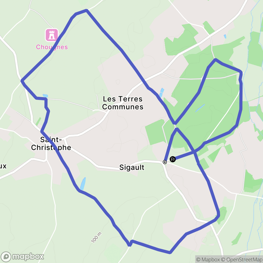 Saint-Christophe : carte du parcours de randonnée - France