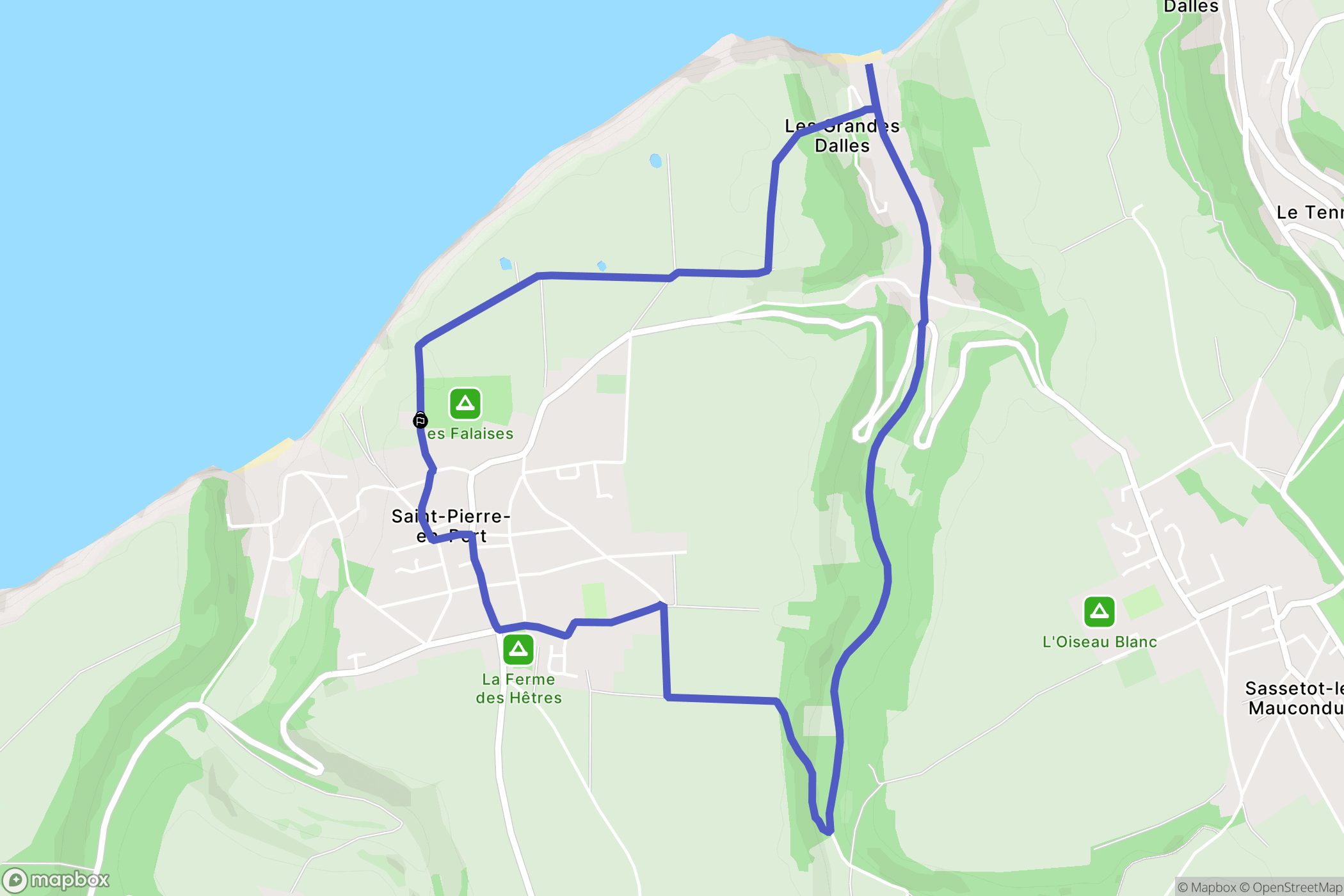 Saint-Pierre-en-Port : carte du parcours de randonnée - France
