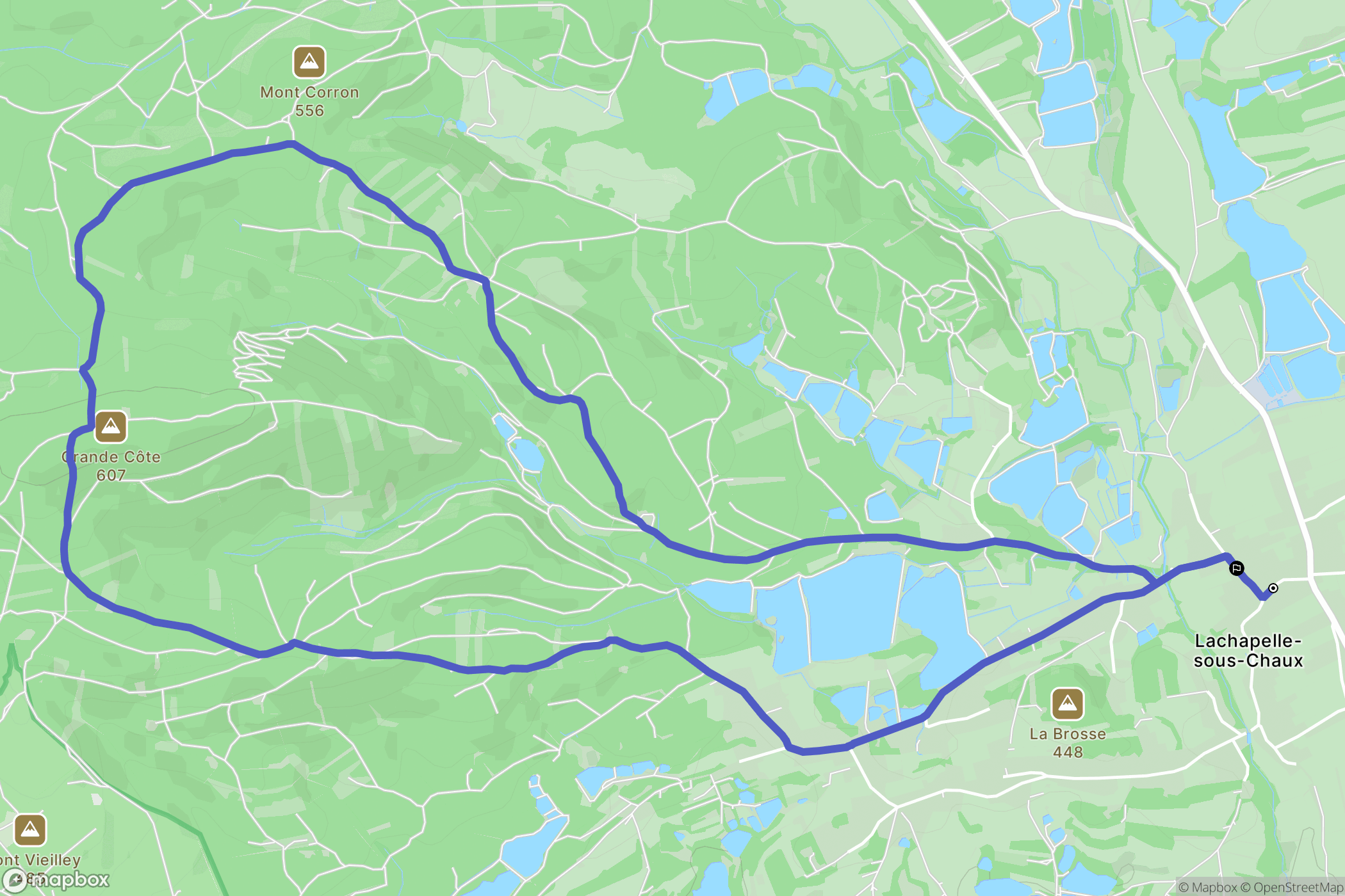 Lachapelle-sous-Chaux : carte du parcours de randonnée - France