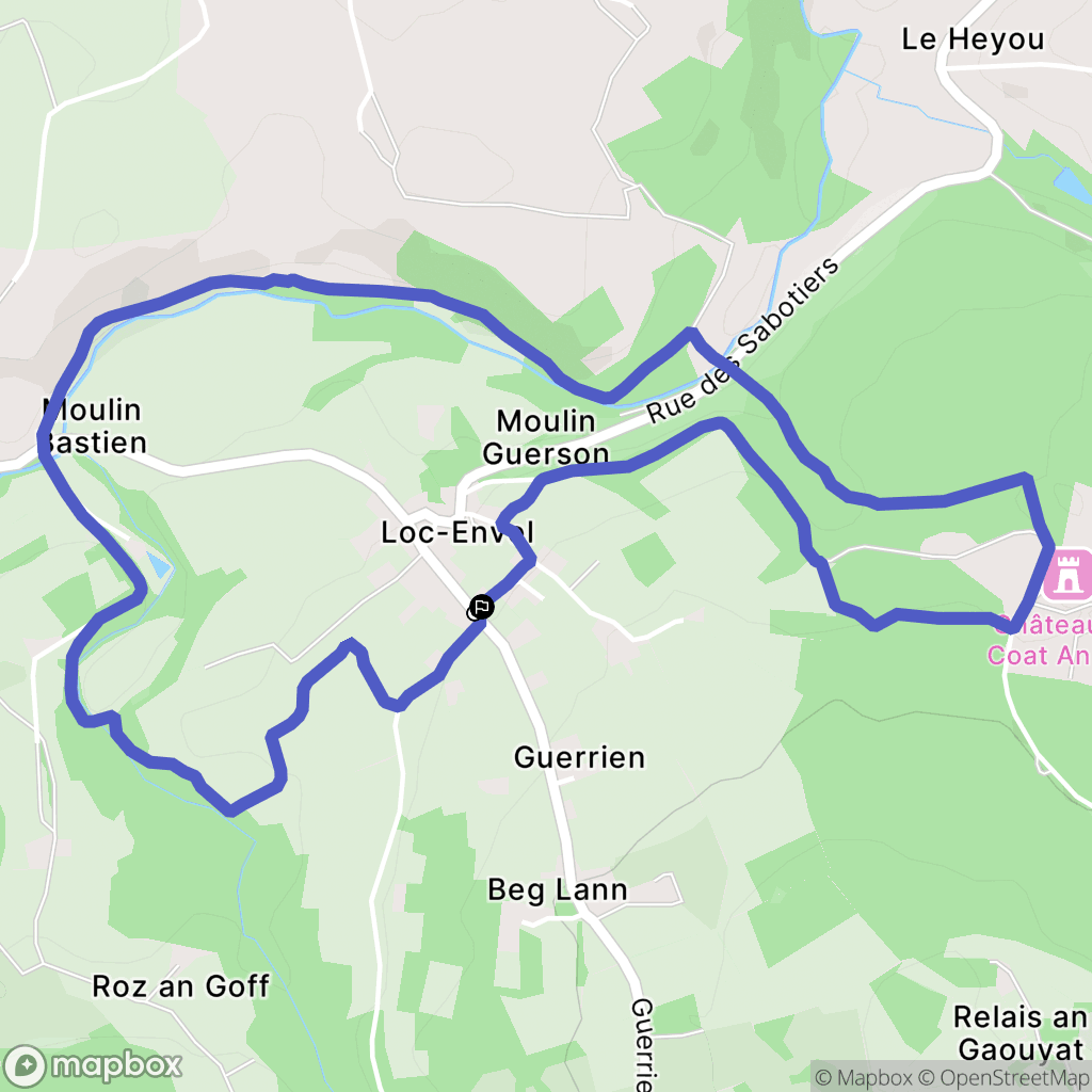 Loc-Envel : carte du parcours de randonnée - France