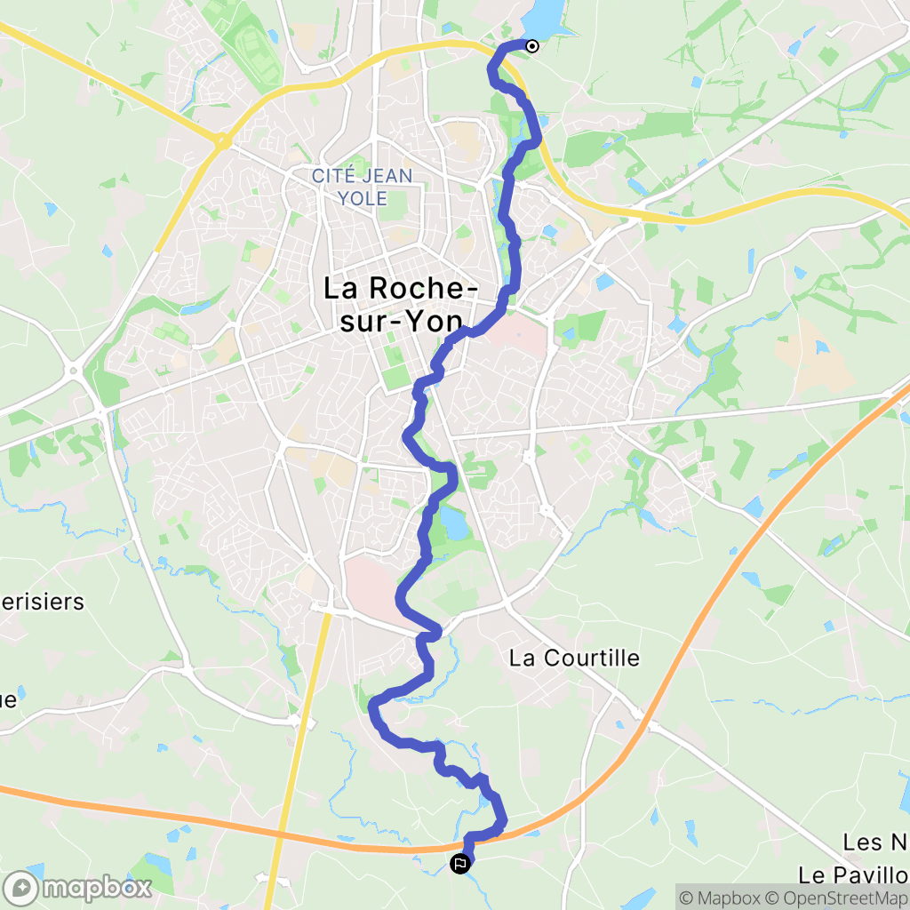 La Roche-sur-Yon : carte du parcours de randonnée - France
