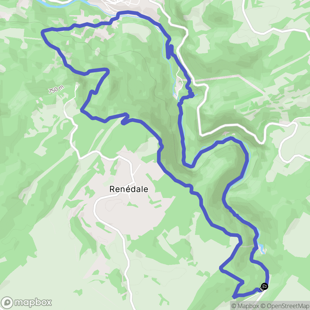 Ouhans : carte du parcours de randonnée - France
