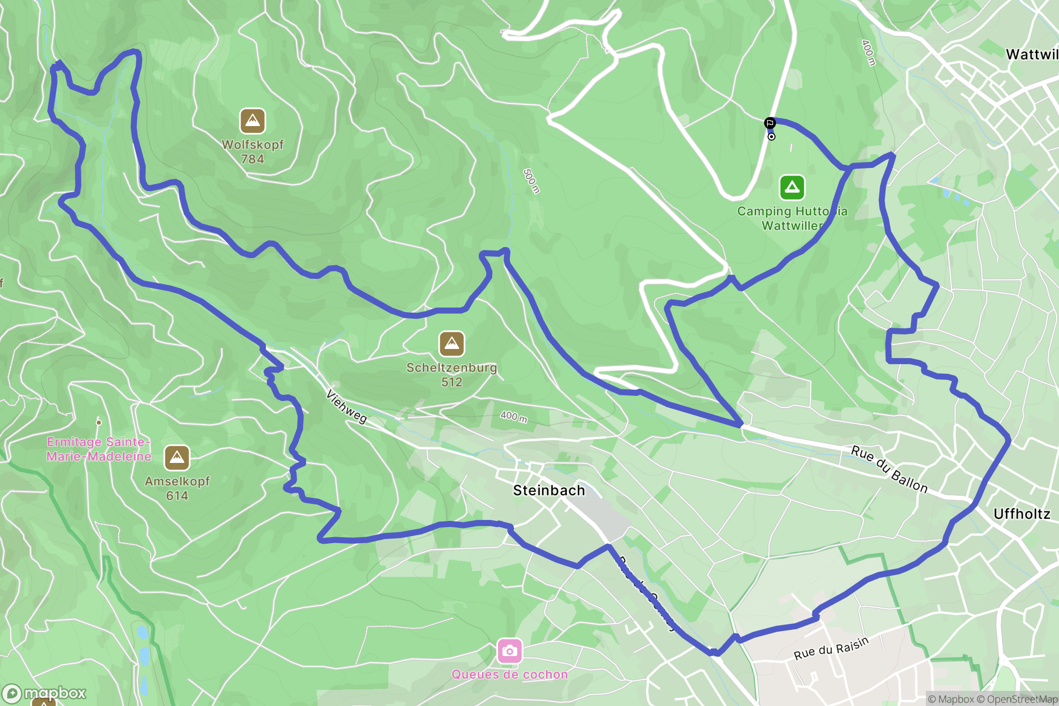 Wattwiller : carte du parcours de randonnée - France