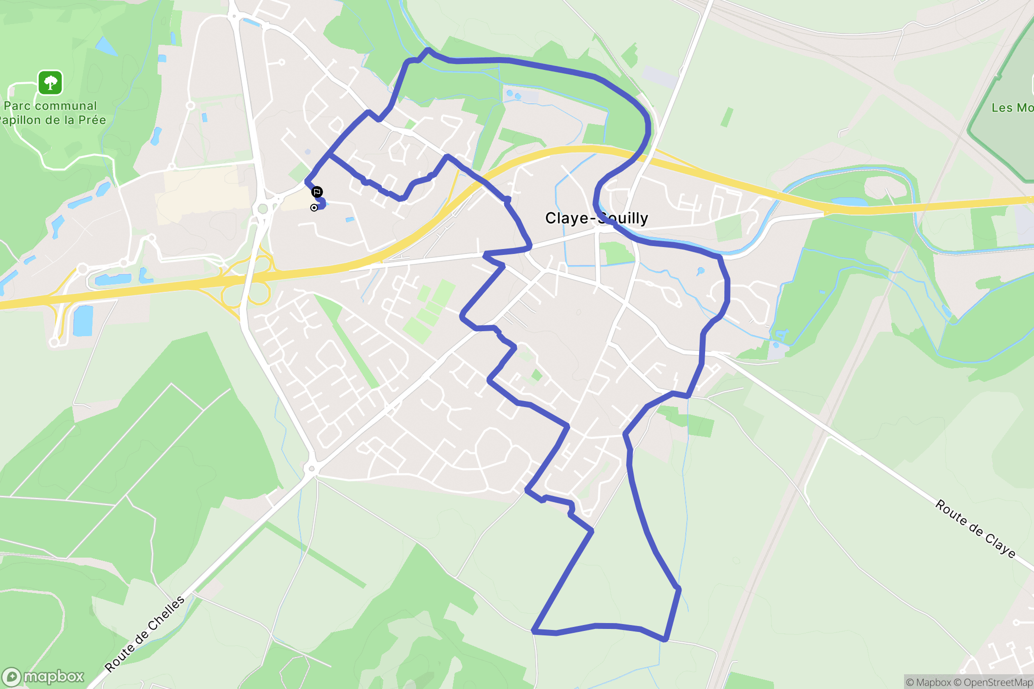 Claye-Souilly : carte du parcours de randonnée - France