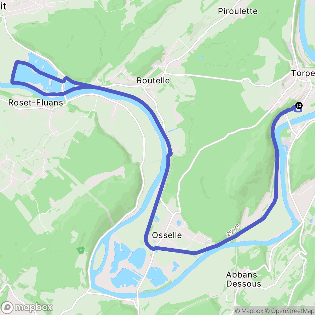 Torpes : carte du parcours de randonnée - France