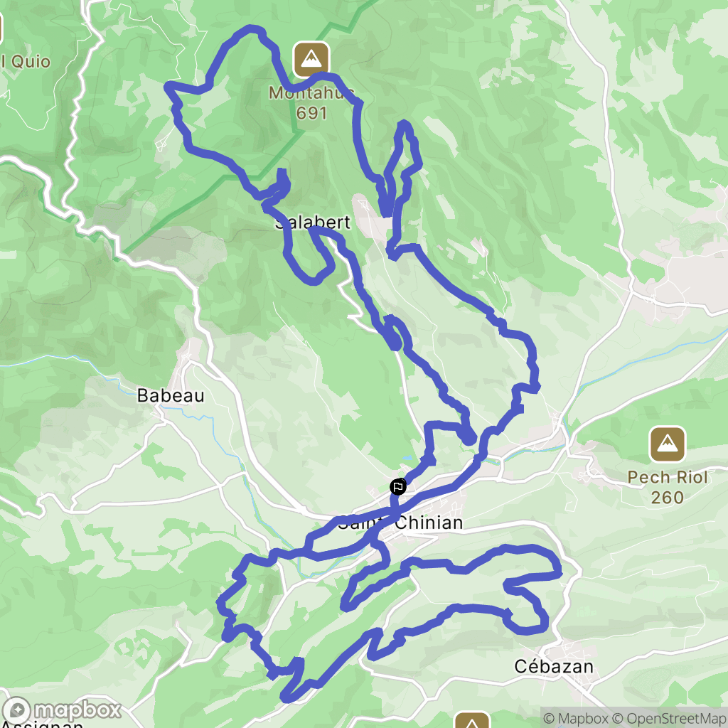 Saint-Chinian : carte du parcours de randonnée - France