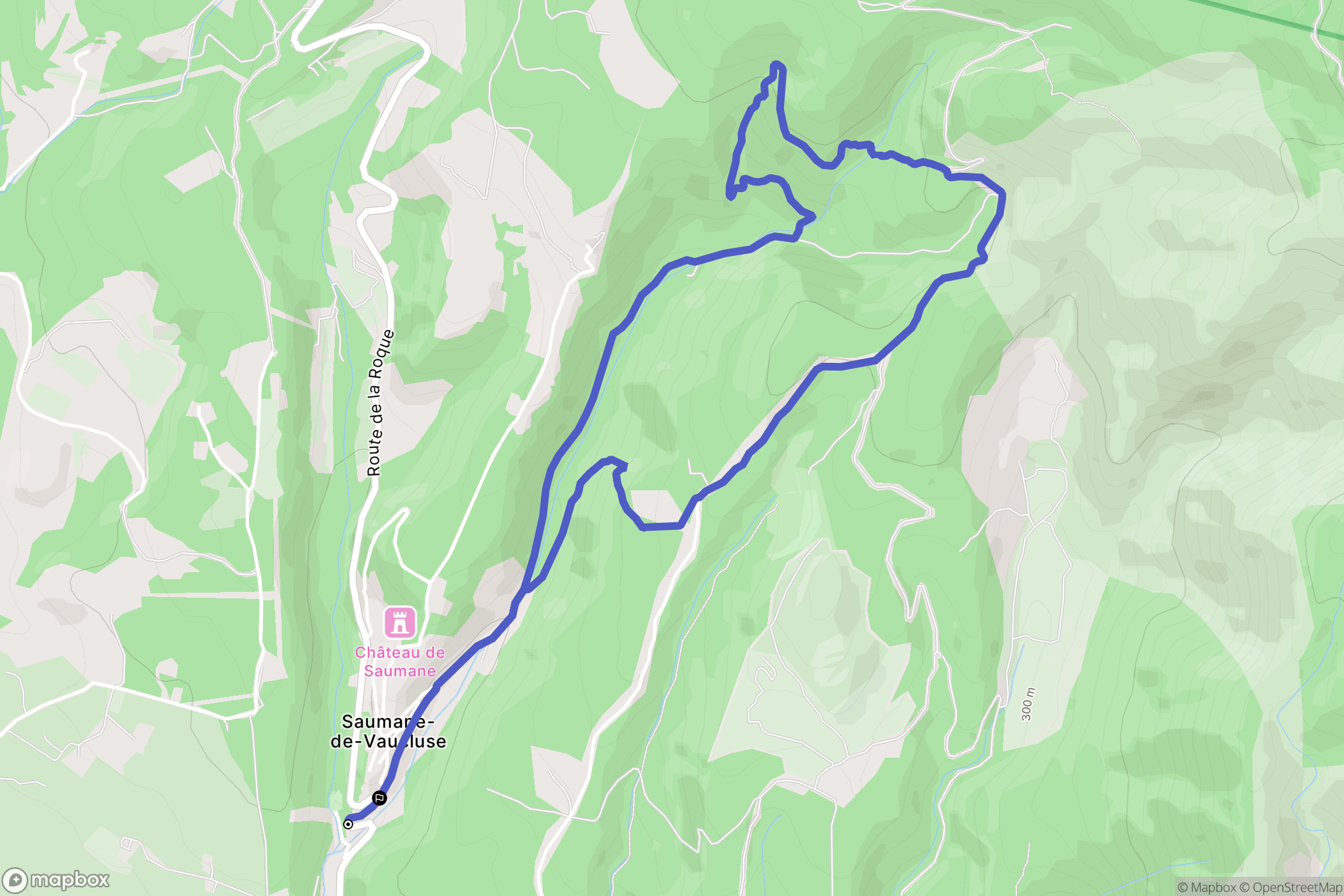 Saumane-de-Vaucluse : carte du parcours de randonnée - France