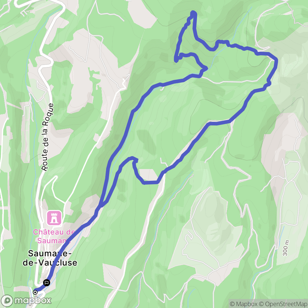 Saumane-de-Vaucluse : carte du parcours de randonnée - France