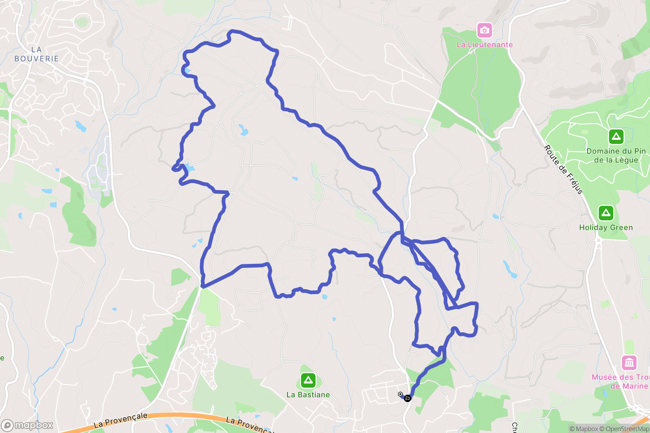 Puget-sur-Argens : carte du parcours de randonnée - France