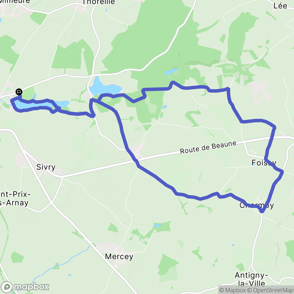 Arnay-le-Duc : carte du parcours de randonnée - France
