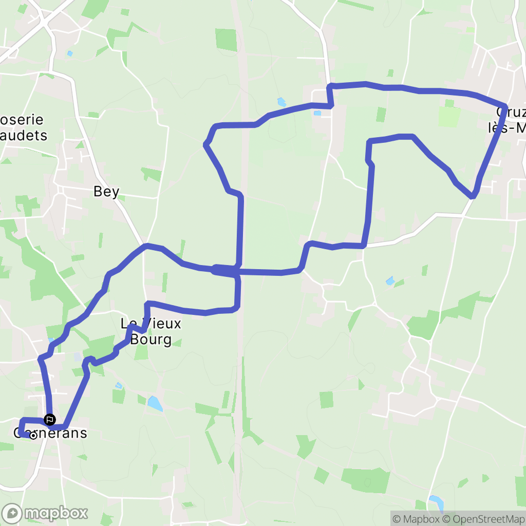 Garnerans : carte du parcours de randonnée - France